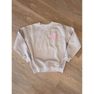 "In my Girl Mom era" beige sweatshirt with pink font size medium NWOT